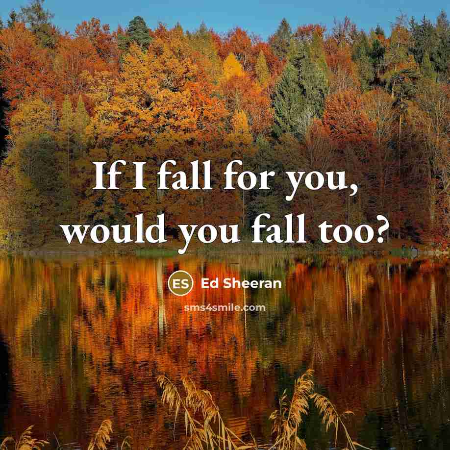“If I fall for you, would you fall too?” quote by Ed Sheeran