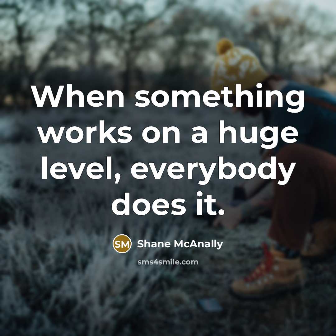 “When something works on a huge level, everybody does it.” quote by Shane McAnally