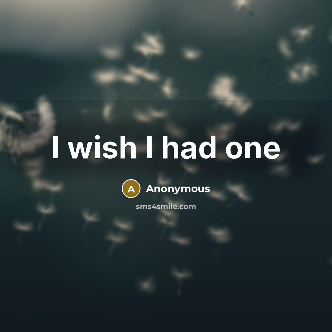 “I wish I had one” quote by Anonymous