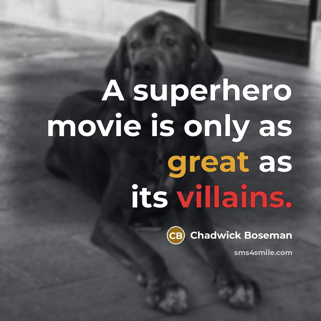 “A superhero movie is only as great as its villains.” quote by Chadwick Boseman