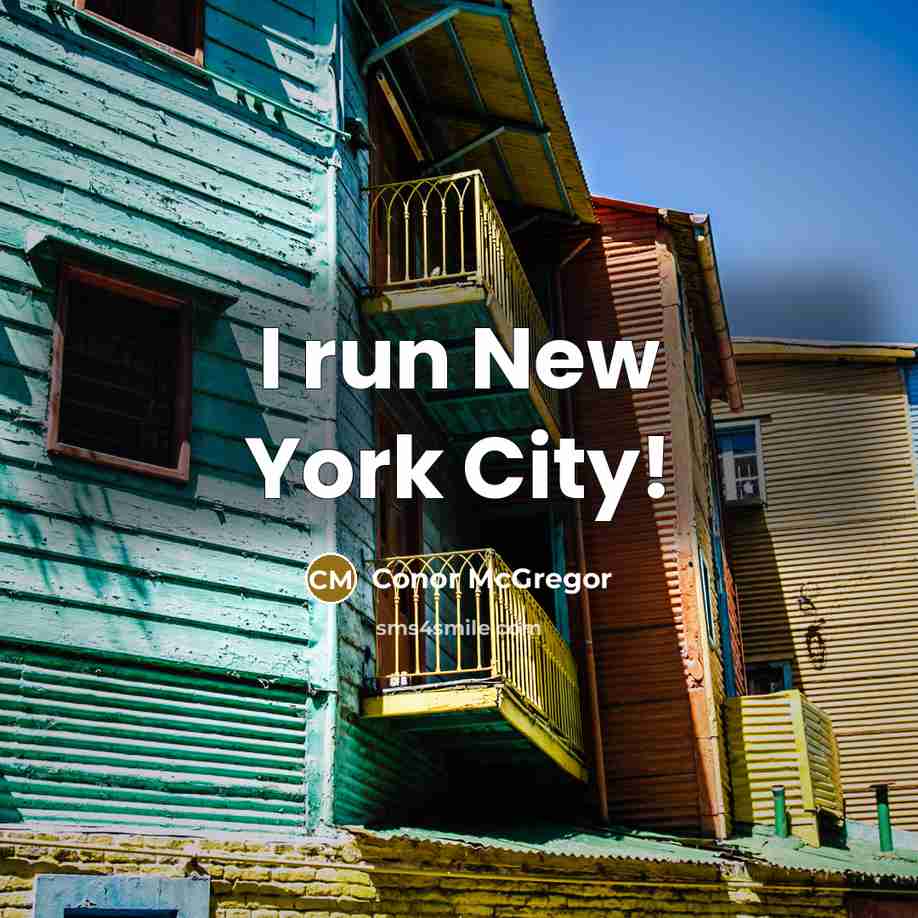 “I run New York City!” quote by Conor McGregor