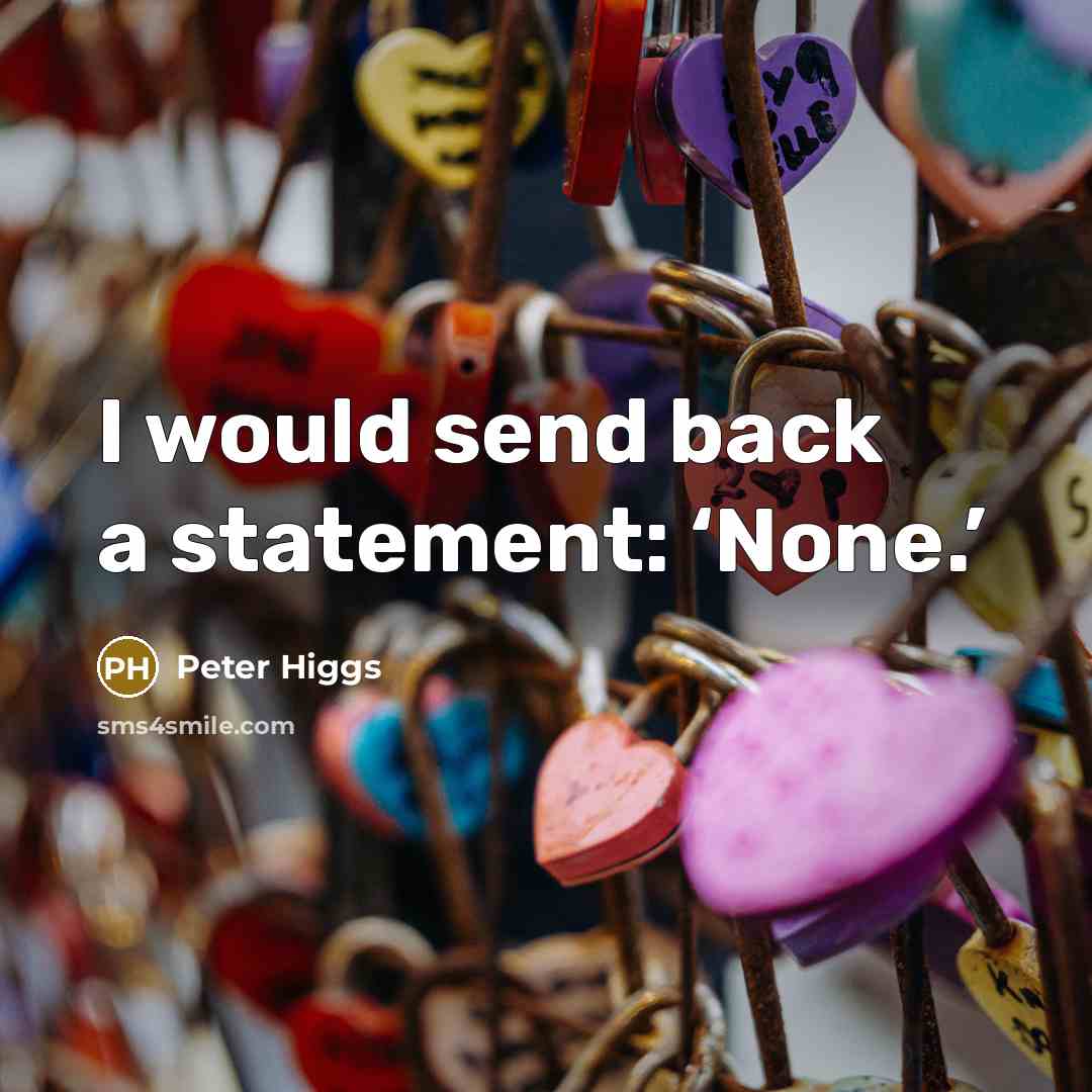 “I would send back a statement: ‘None.’” quote by Peter Higgs