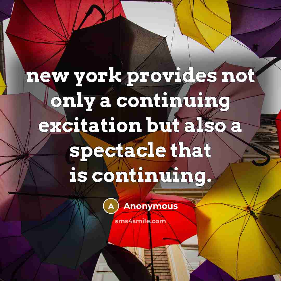 “new york provides not only a continuing excitation but also a spectacle that is continuing.” quote by Anonymous