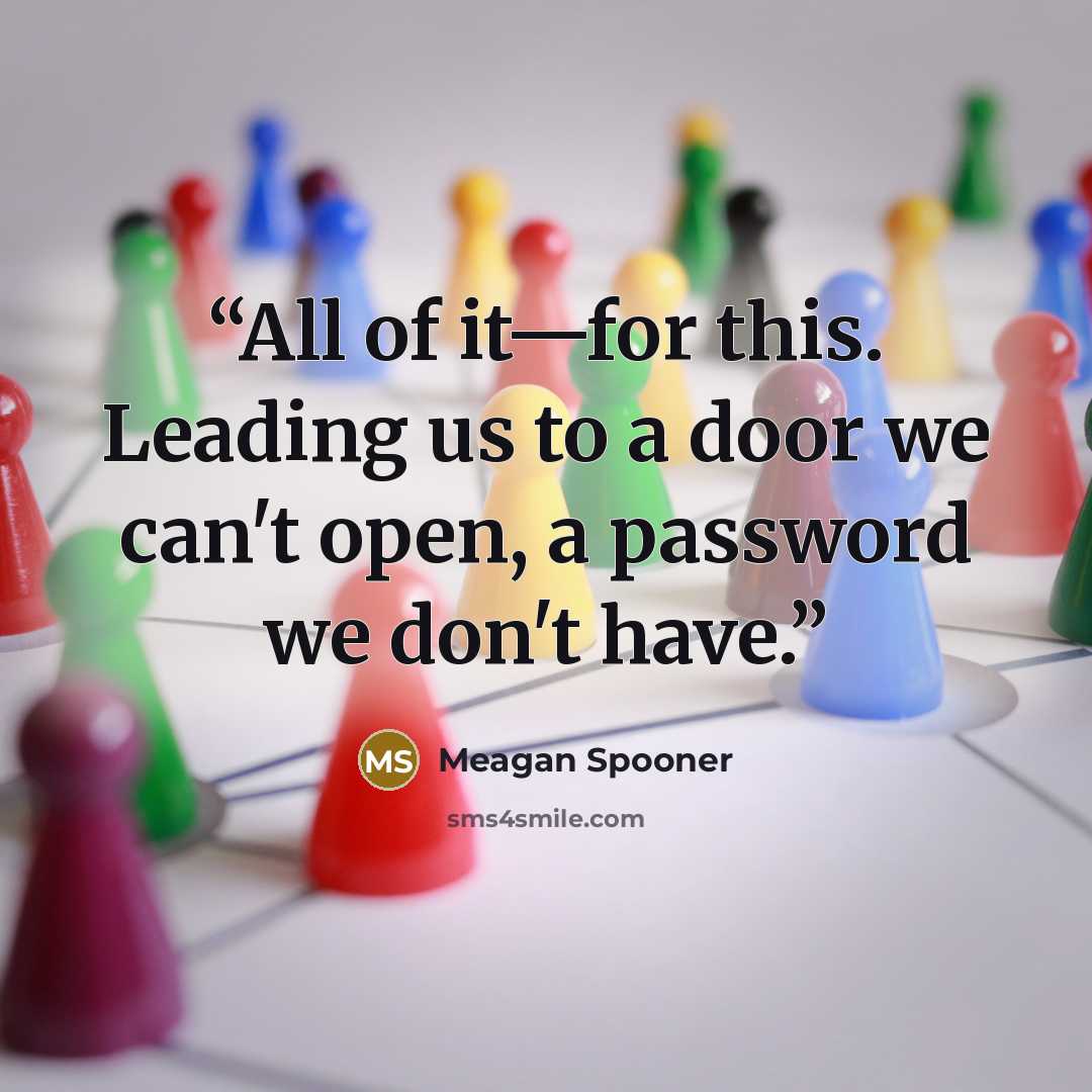 “All of it—for this. Leading us to a door we can't open, a password we don't have.” quote by Meagan Spooner