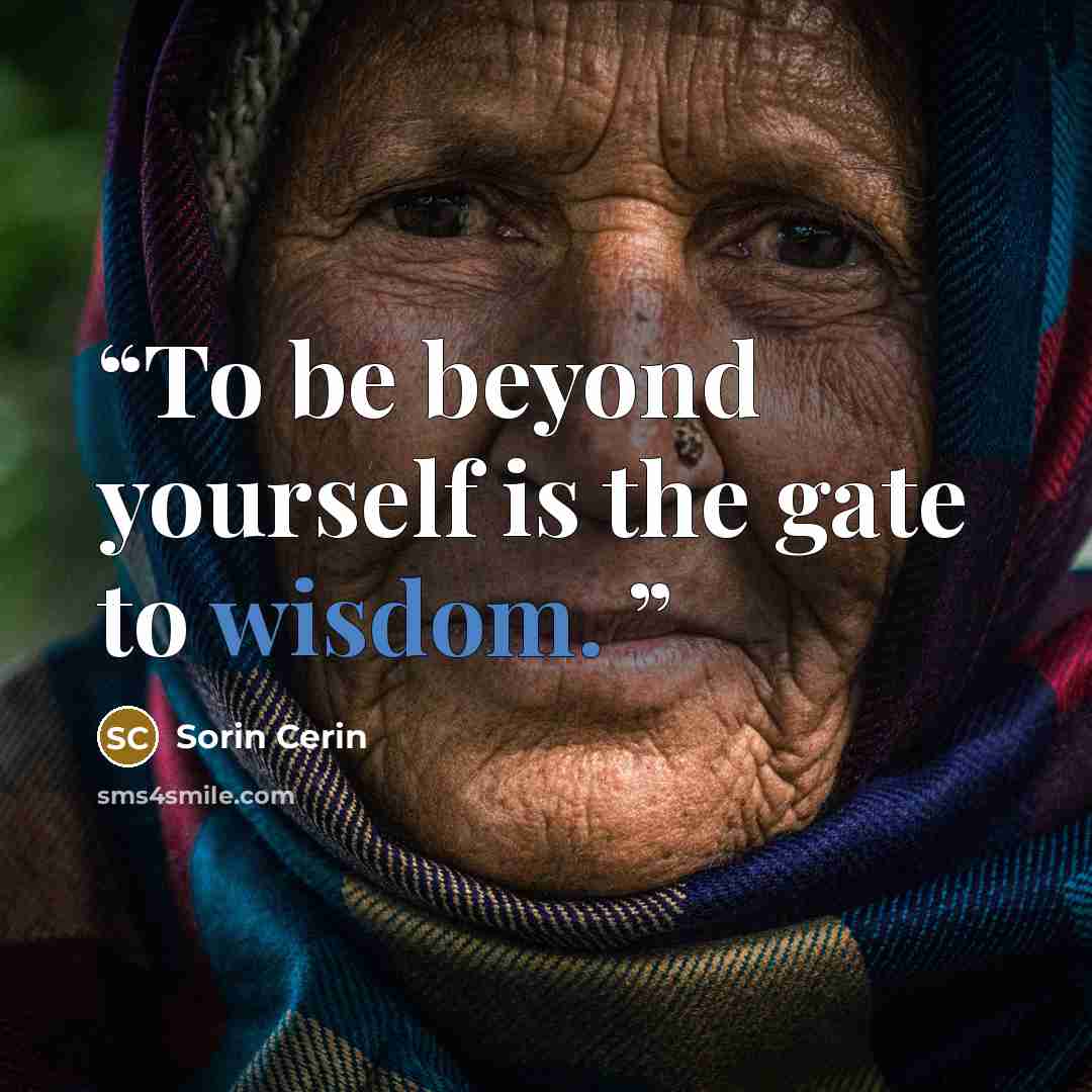 “To be beyond yourself is the gate to wisdom.” quote by Sorin Cerin