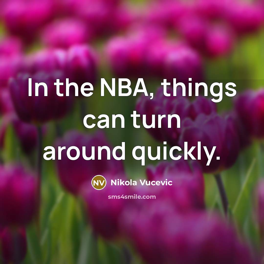 “In the NBA, things can turn around quickly.” quote by Nikola Vucevic