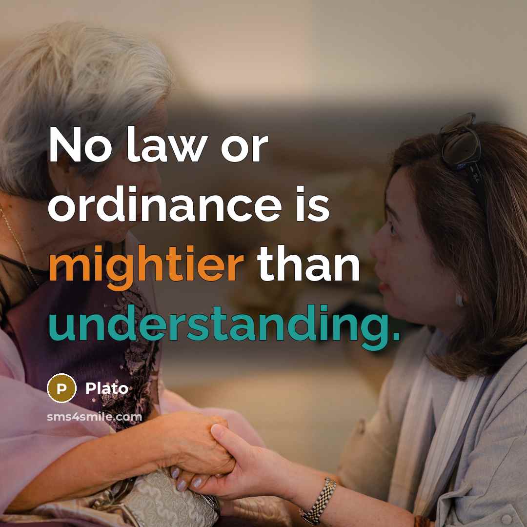 “No law or ordinance is mightier than understanding.” quote by Plato
