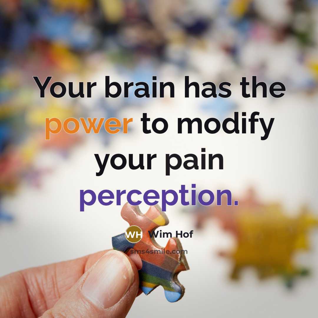 “Your brain has the power to modify your pain perception.” quote by Wim Hof
