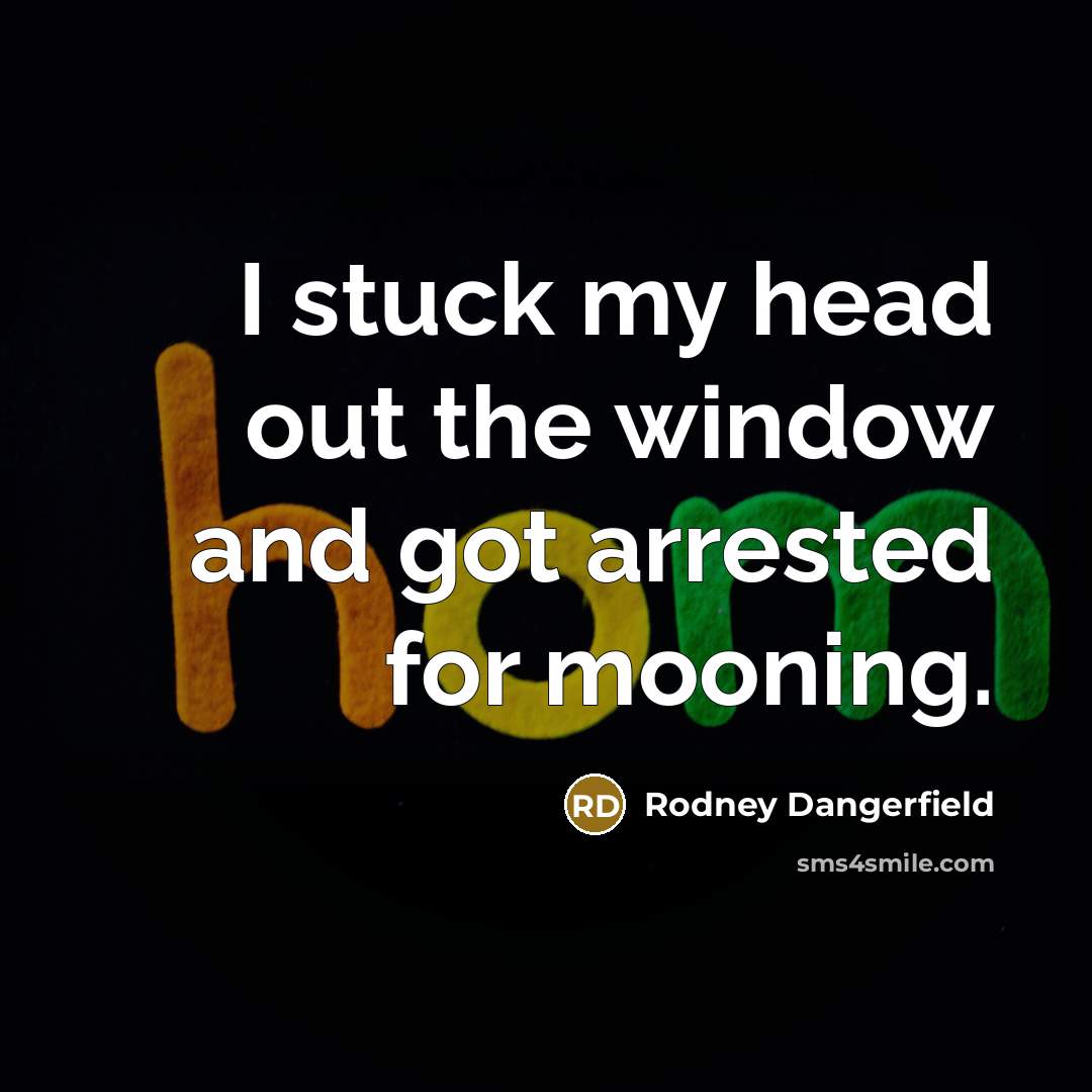 “I stuck my head out the window and got arrested for mooning.” quote by Rodney Dangerfield