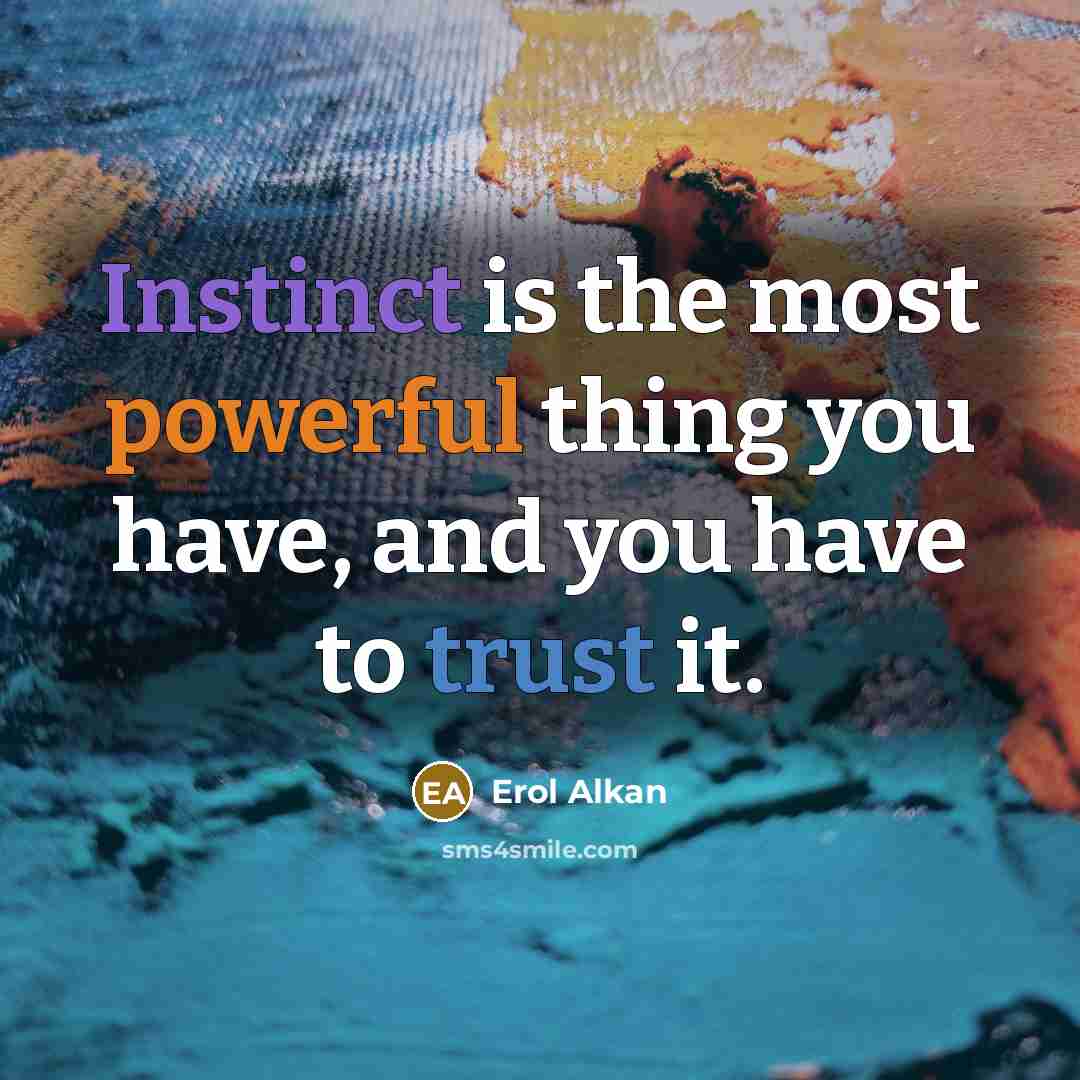 “Instinct is the most powerful thing you have, and you have to trust it.” quote by Erol Alkan