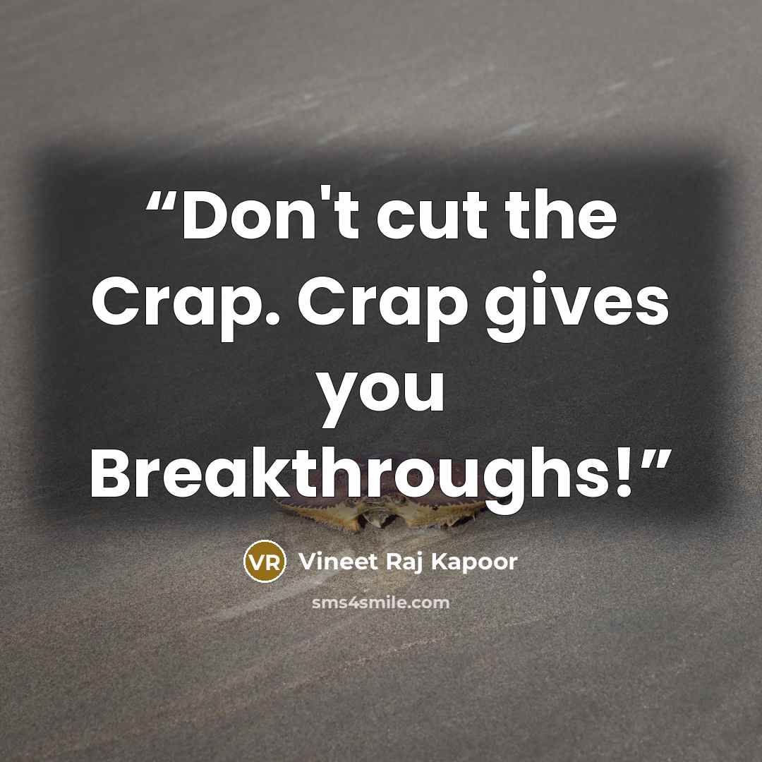 “Don't cut the Crap. Crap gives you Breakthroughs!” quote by Vineet Raj Kapoor