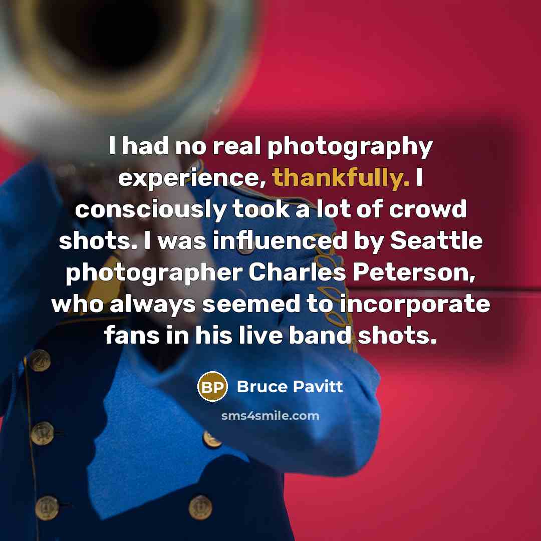 “I had no real photography experience, thankfully. I consciously took a lot of crowd shots. I was influenced by Seattle photographer Charles Peterson, who always seemed to incorporate fans in his live band shots.” quote by Bruce Pavitt