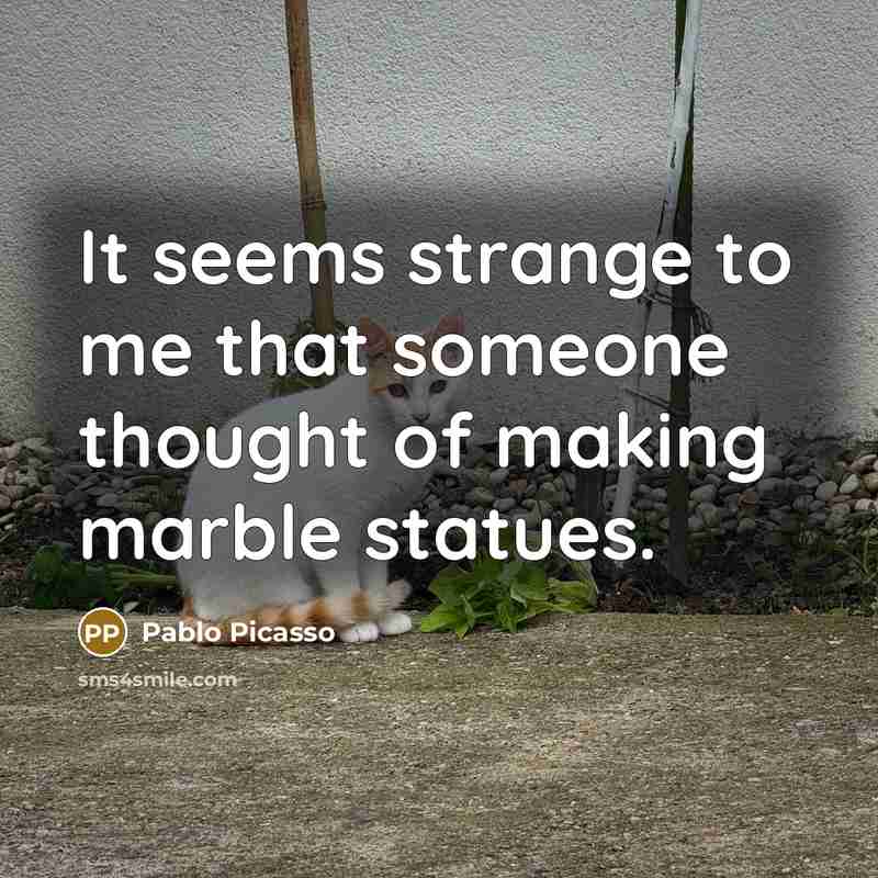 “It seems strange to me that someone thought of making marble statues.” quote by Pablo Picasso