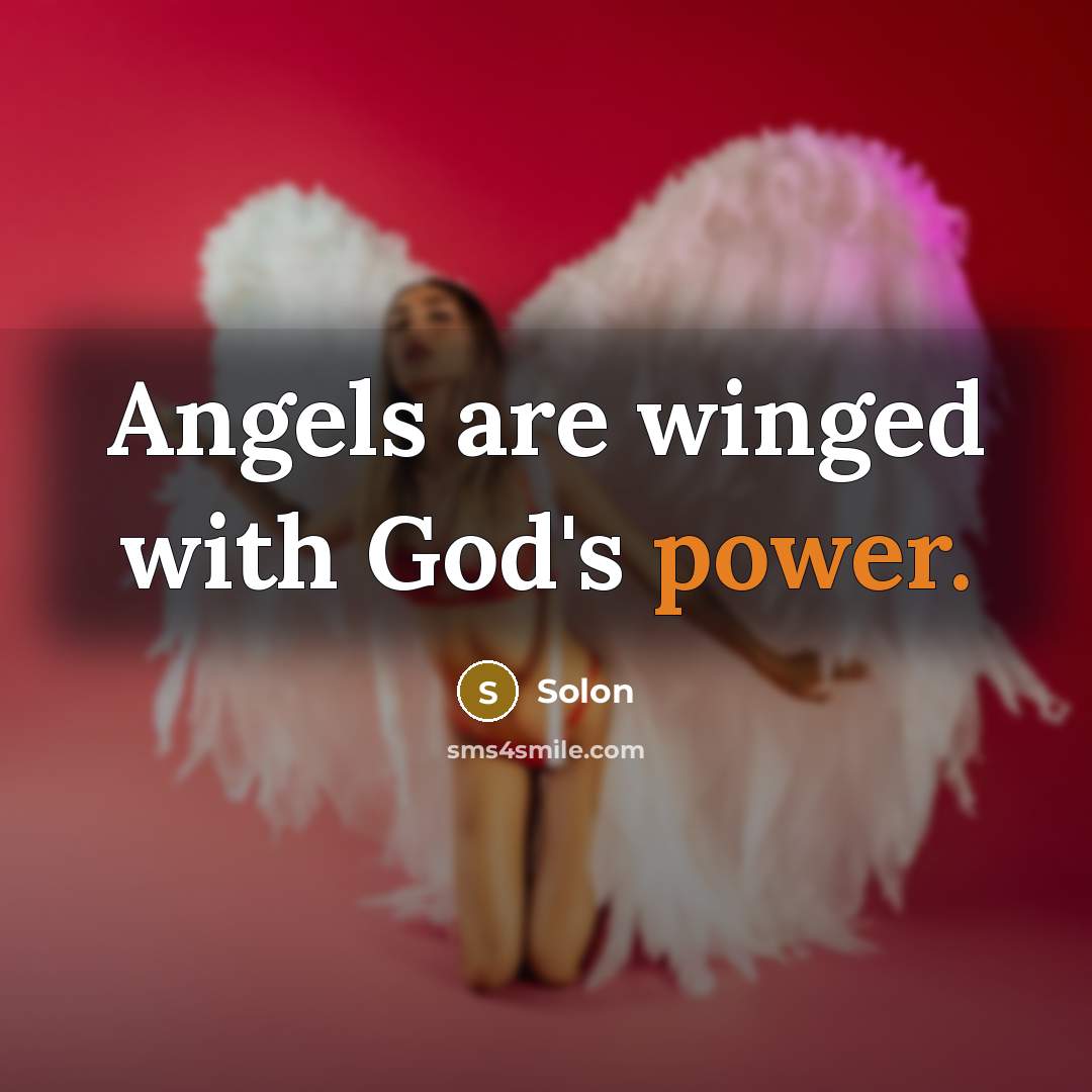 “Angels are winged with God's power.” quote by Solon