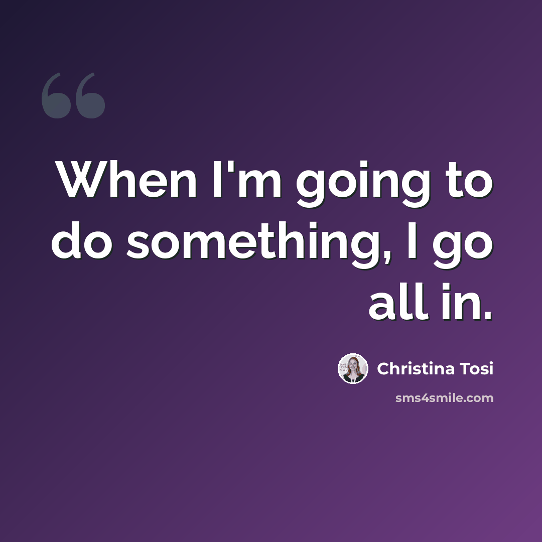 “When I'm going to do something, I go all in.” quote by Christina Tosi