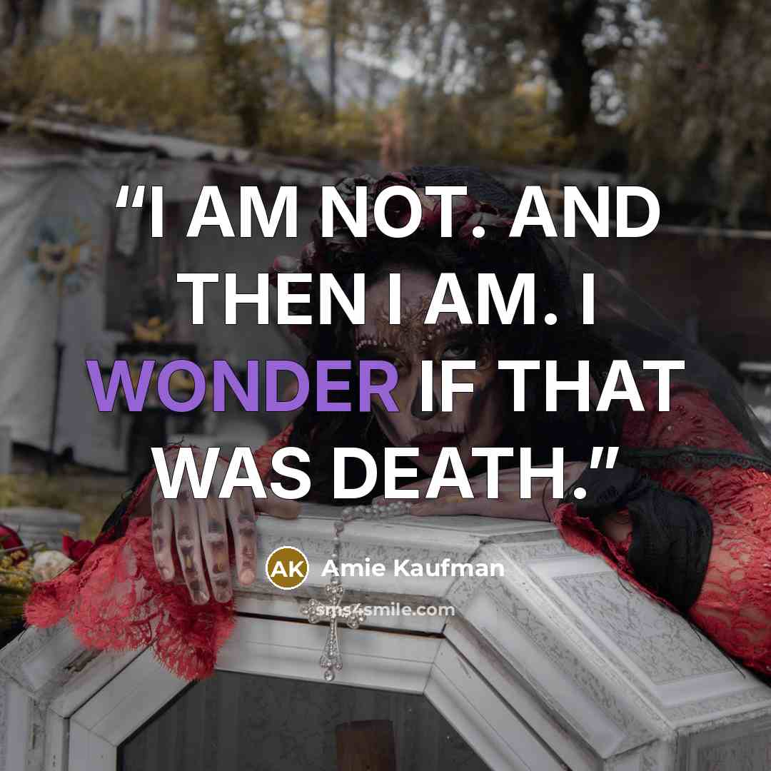 “I AM NOT. AND THEN I AM. I WONDER IF THAT WAS DEATH.” quote by Amie Kaufman