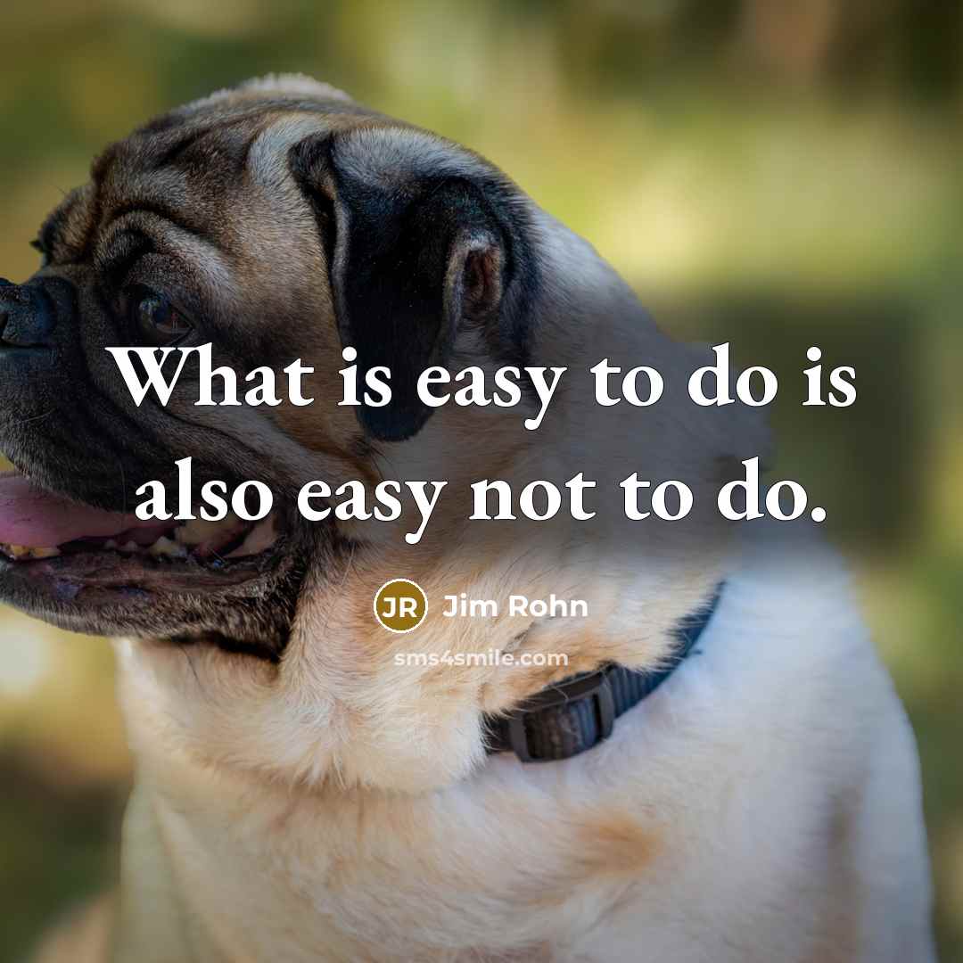 “What is easy to do is also easy not to do.” quote by Jim Rohn
