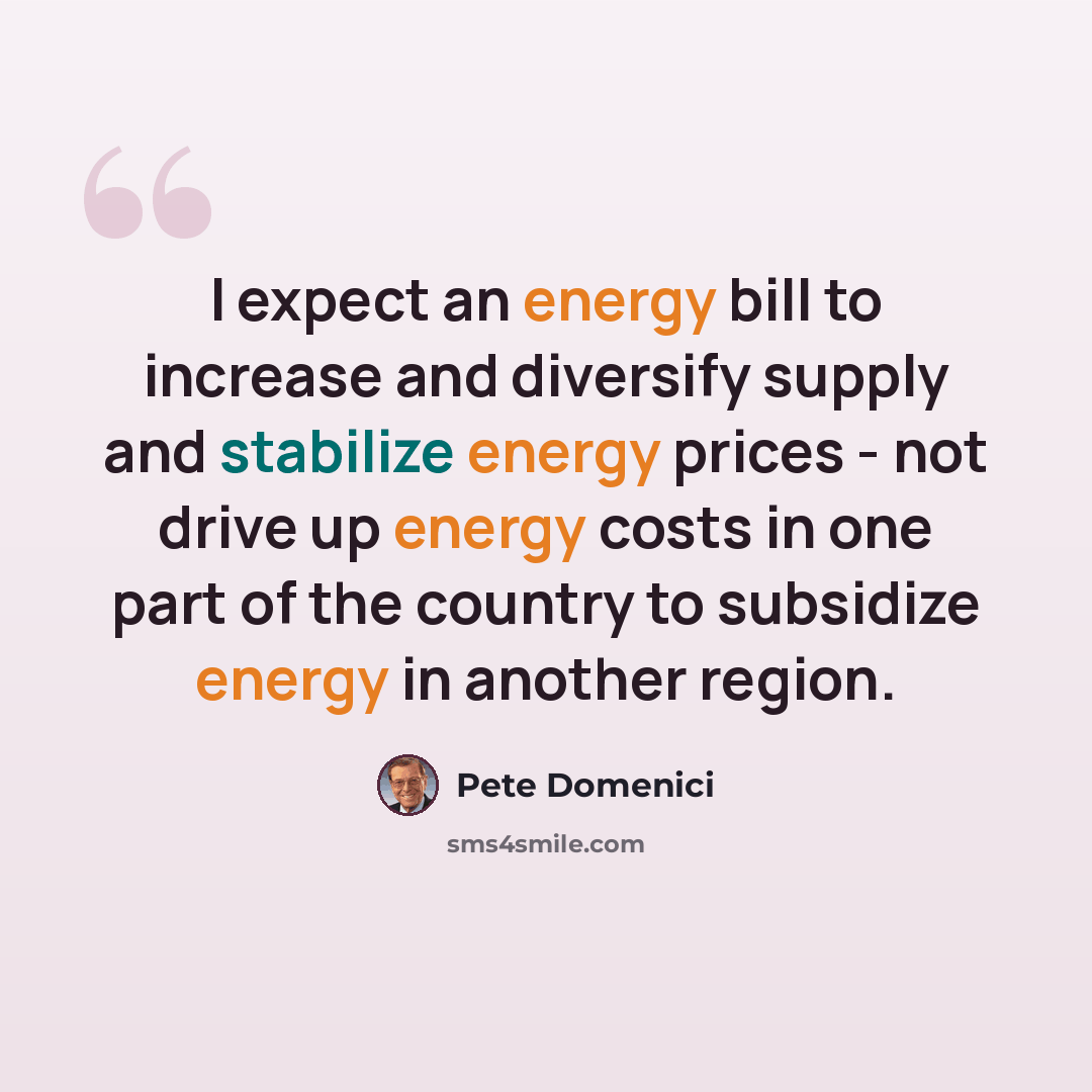 “I expect an energy bill to increase and diversify supply and stabilize energy prices - not drive up energy costs in one part of the country to subsidize energy in another region.” quote by Pete Domenici