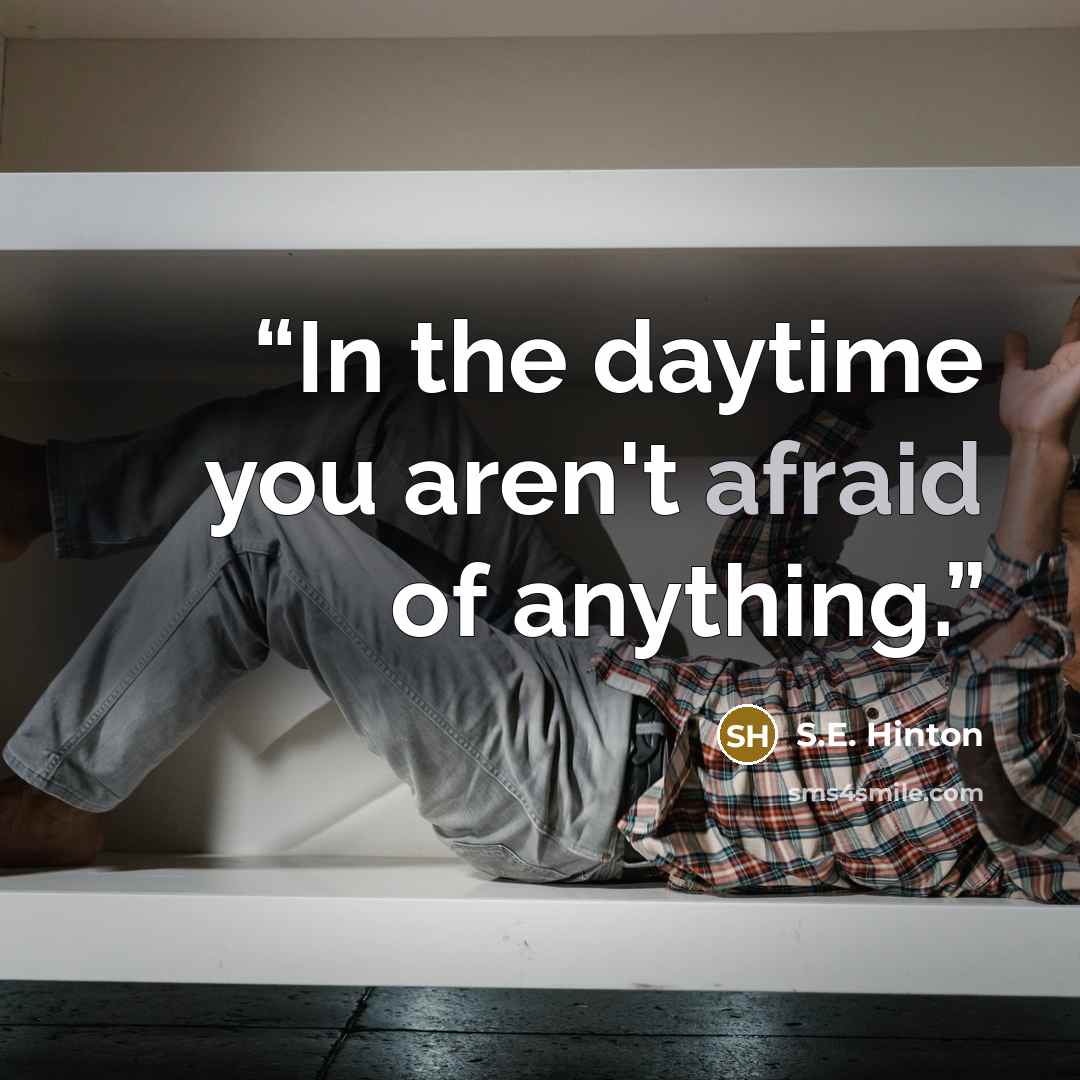 “In the daytime you aren't afraid of anything.” quote by S.E. Hinton