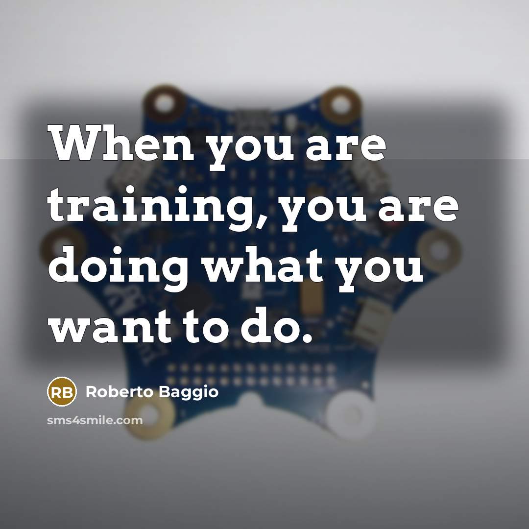 “When you are training, you are doing what you want to do.” quote by Roberto Baggio