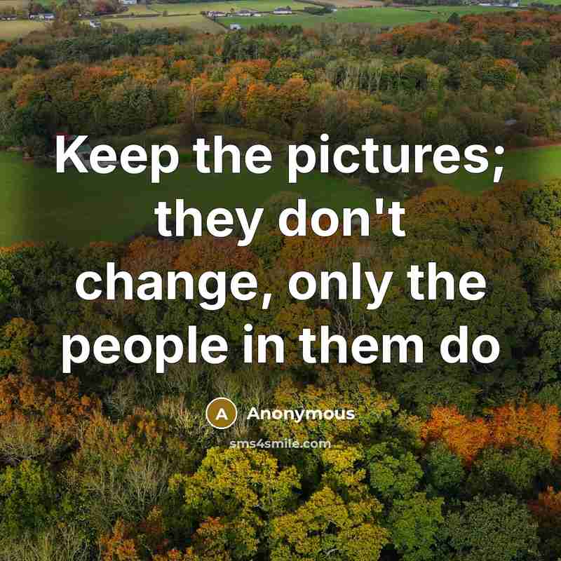 “Keep the pictures; they don't change, only the people in them do” quote by Anonymous