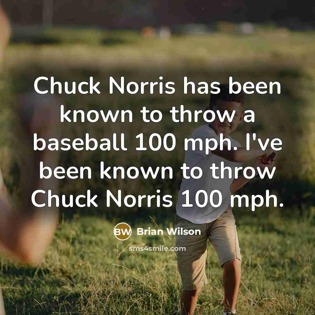 “Chuck Norris has been known to throw a baseball 100 mph. I've been known to throw Chuck Norris 100 mph.” quote by Brian Wilson
