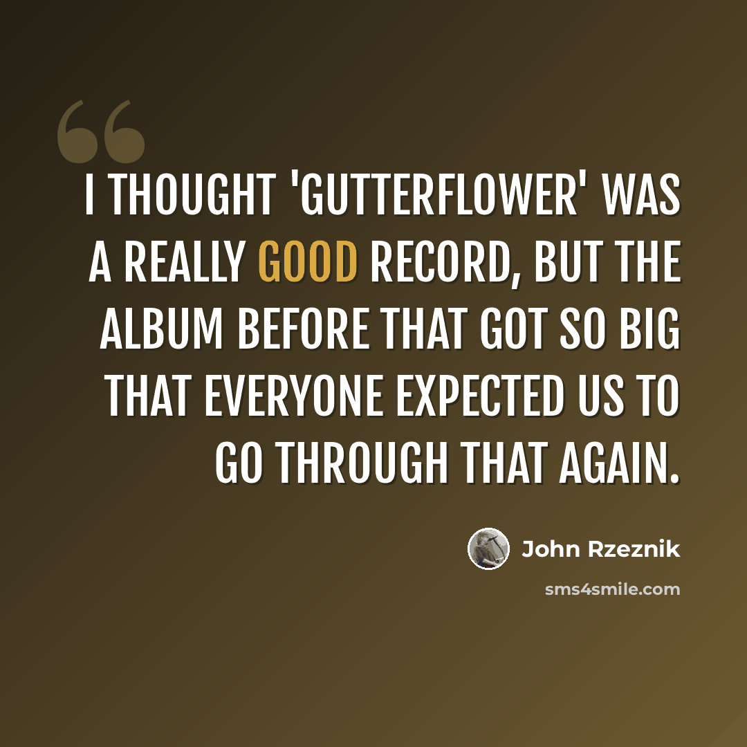 “I thought 'Gutterflower' was a really good record, but the album before that got so big that everyone expected us to go through that again.” quote by John Rzeznik