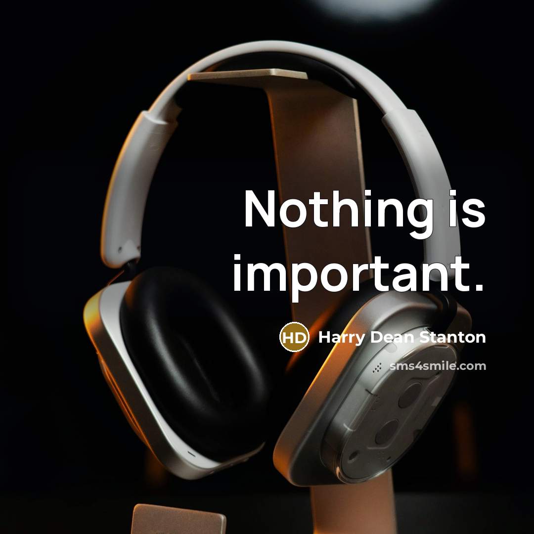“Nothing is important.” quote by Harry Dean Stanton