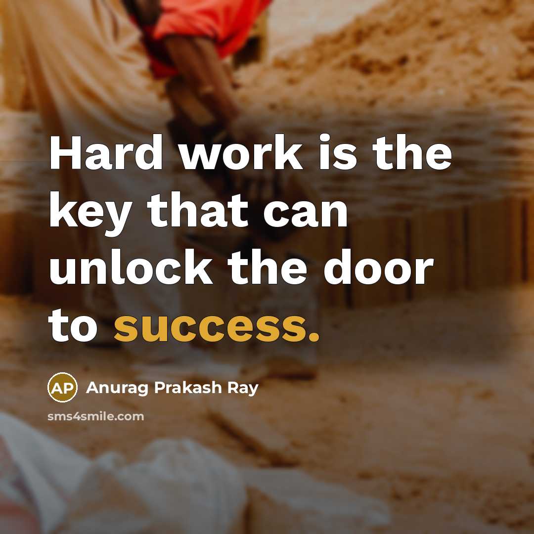 “Hard work is the key that can unlock the door to success.” quote by Anurag Prakash Ray
