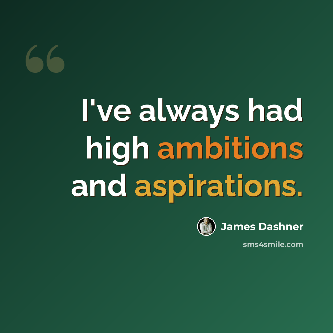 “I've always had high ambitions and aspirations.” quote by James Dashner
