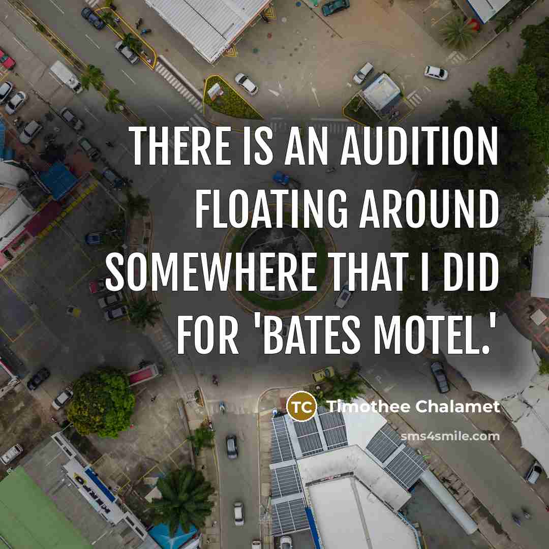 “There is an audition floating around somewhere that I did for 'Bates Motel.'” quote by Timothee Chalamet