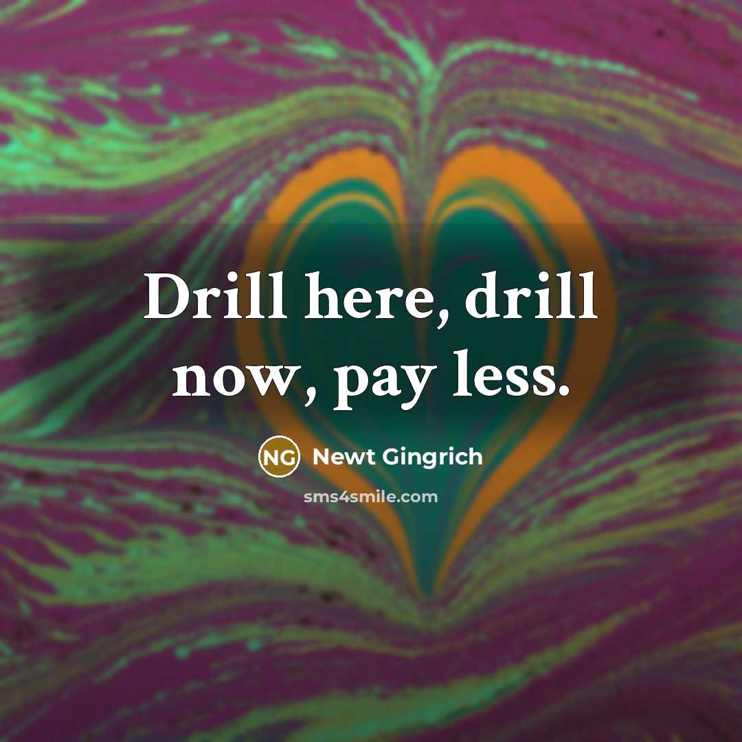 “Drill here, drill now, pay less.” quote by Newt Gingrich