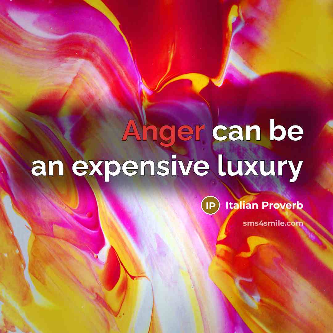“Anger can be an expensive luxury” quote by Italian Proverb