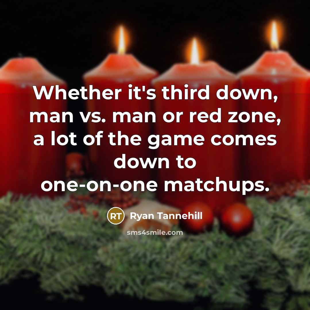 “Whether it's third down, man vs. man or red zone, a lot of the game comes down to one-on-one matchups.” quote by Ryan Tannehill