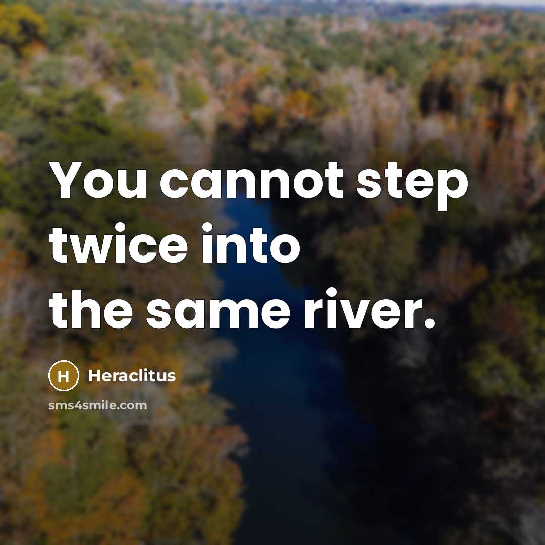 “You cannot step twice into the same river.” quote by Heraclitus