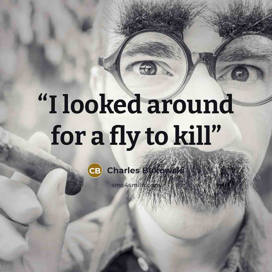 “I looked around for a fly to kill” quote by Charles Bukowski