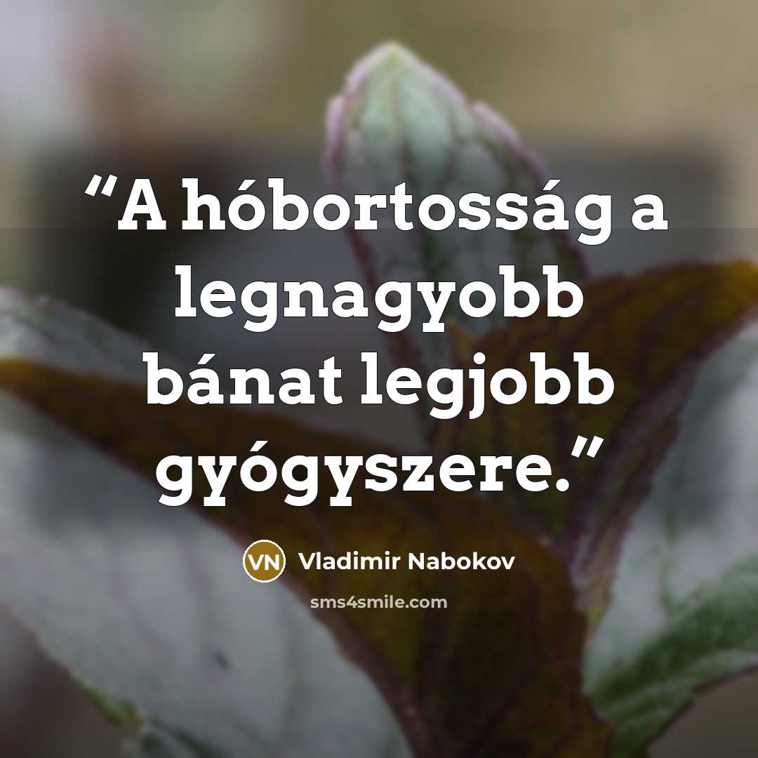 “A hóbortosság a legnagyobb bánat legjobb gyógyszere.” quote by Vladimir Nabokov