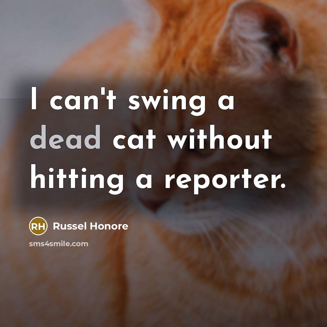 “I can't swing a dead cat without hitting a reporter.” quote by Russel Honore