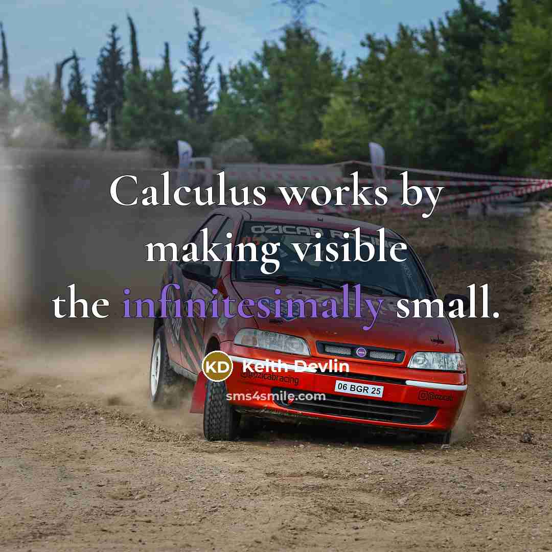 “Calculus works by making visible the infinitesimally small.” quote by Keith Devlin