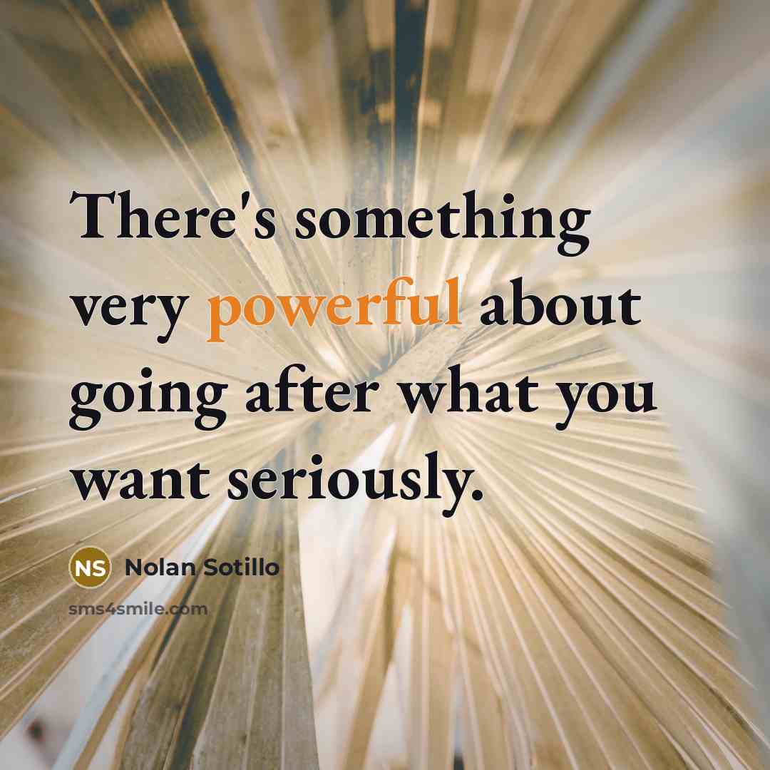 “There's something very powerful about going after what you want seriously.” quote by Nolan Sotillo