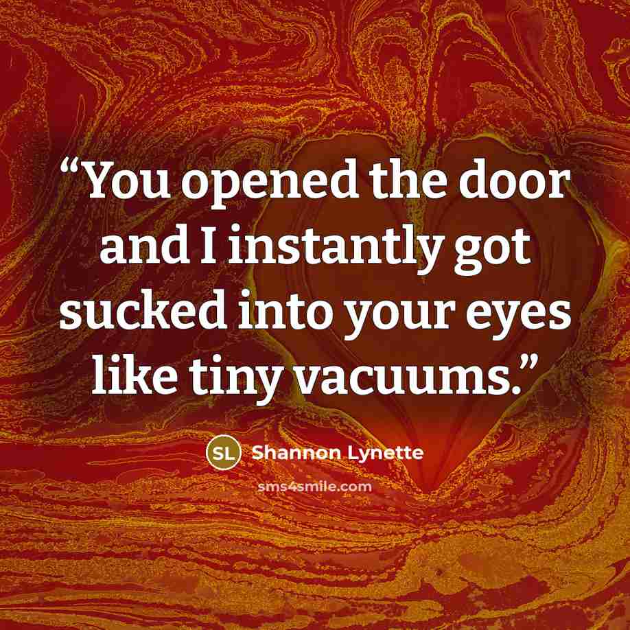 “You opened the door and I instantly got sucked into your eyes like tiny vacuums.” quote by Shannon Lynette