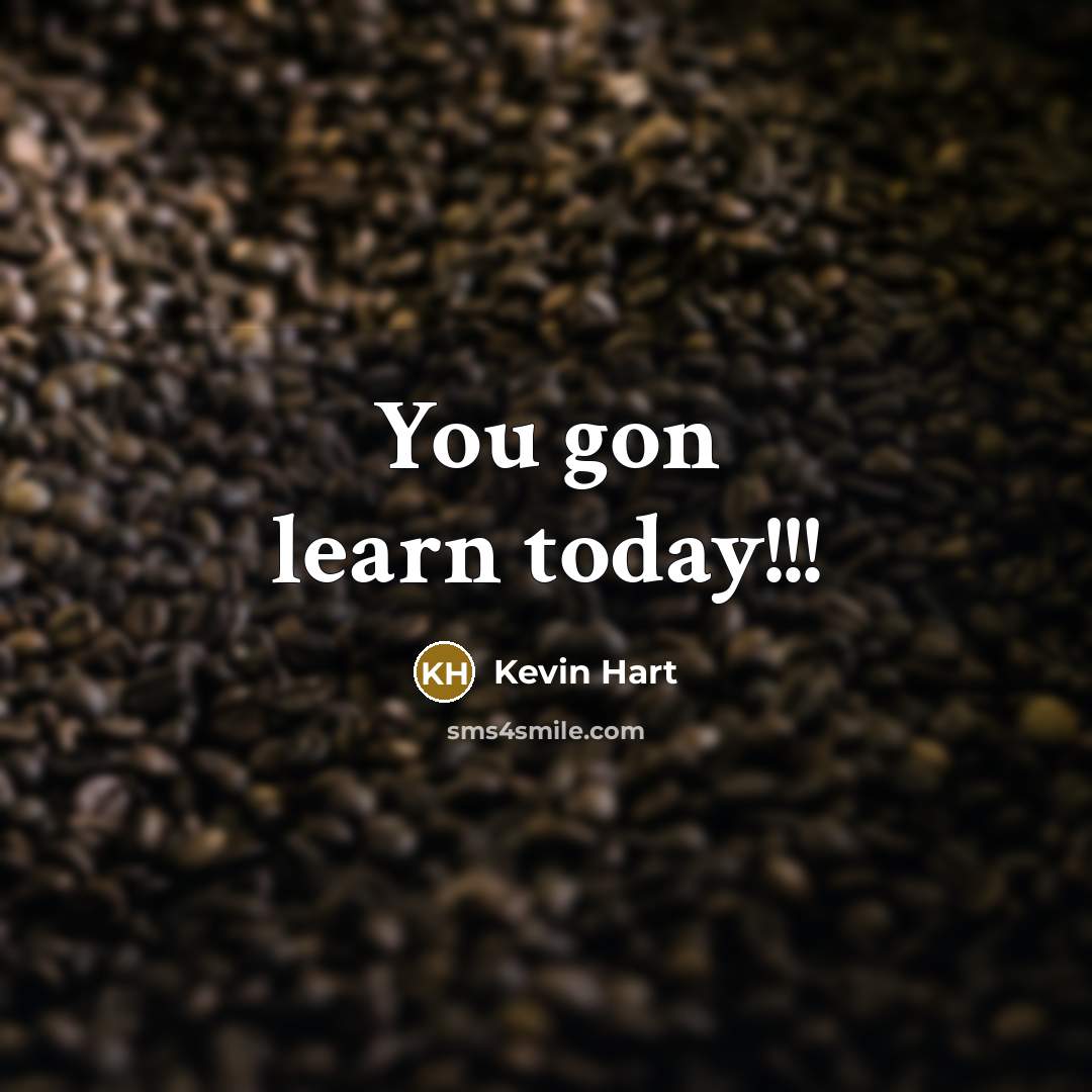 “You gon learn today!!!” quote by Kevin Hart