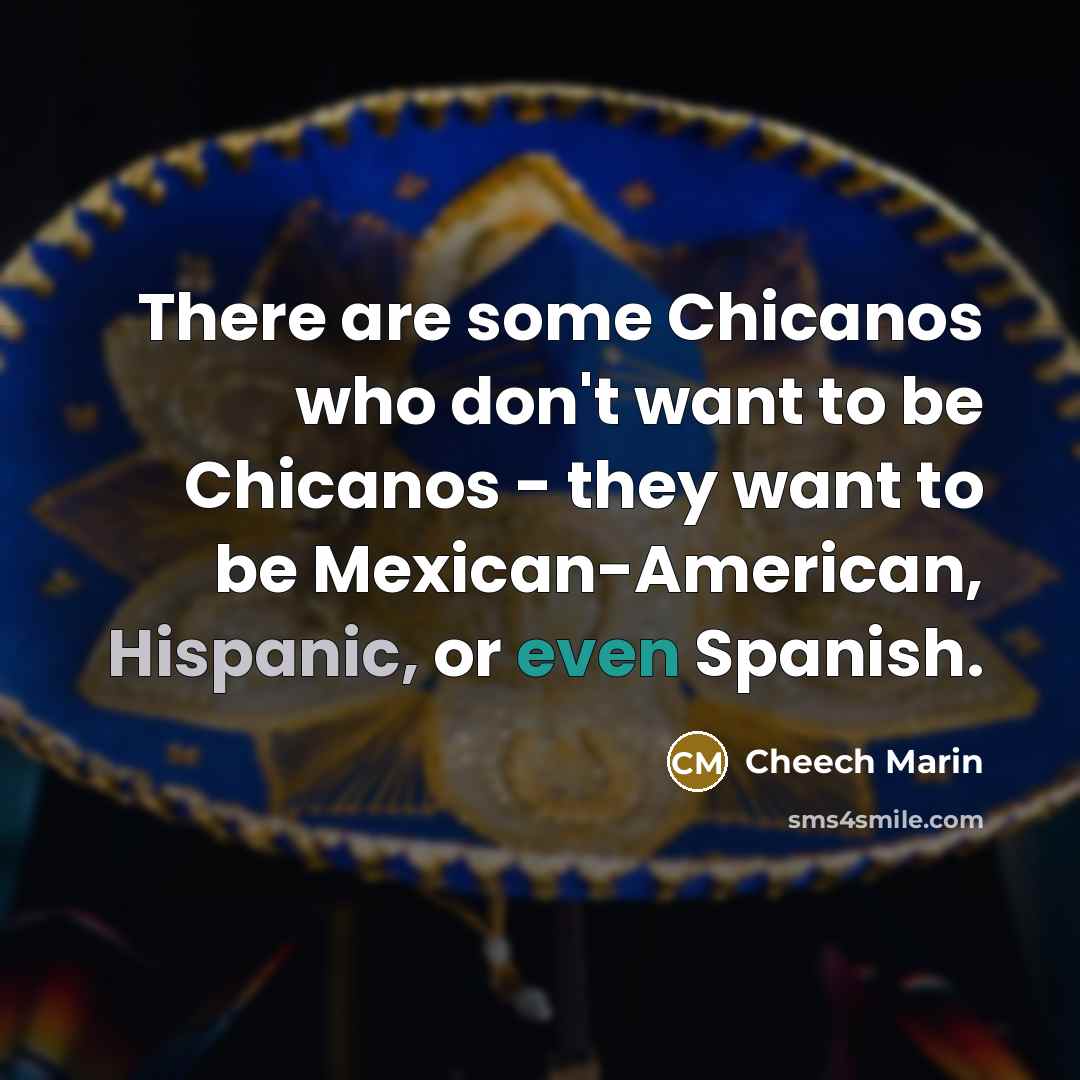 “There are some Chicanos who don't want to be Chicanos - they want to be Mexican-American, Hispanic, or even Spanish.” quote by Cheech Marin