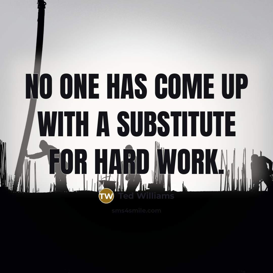 “No one has come up with a substitute for hard work.” quote by Ted Williams