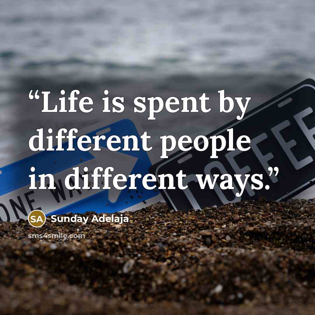 “Life is spent by different people in different ways.” quote by Sunday Adelaja