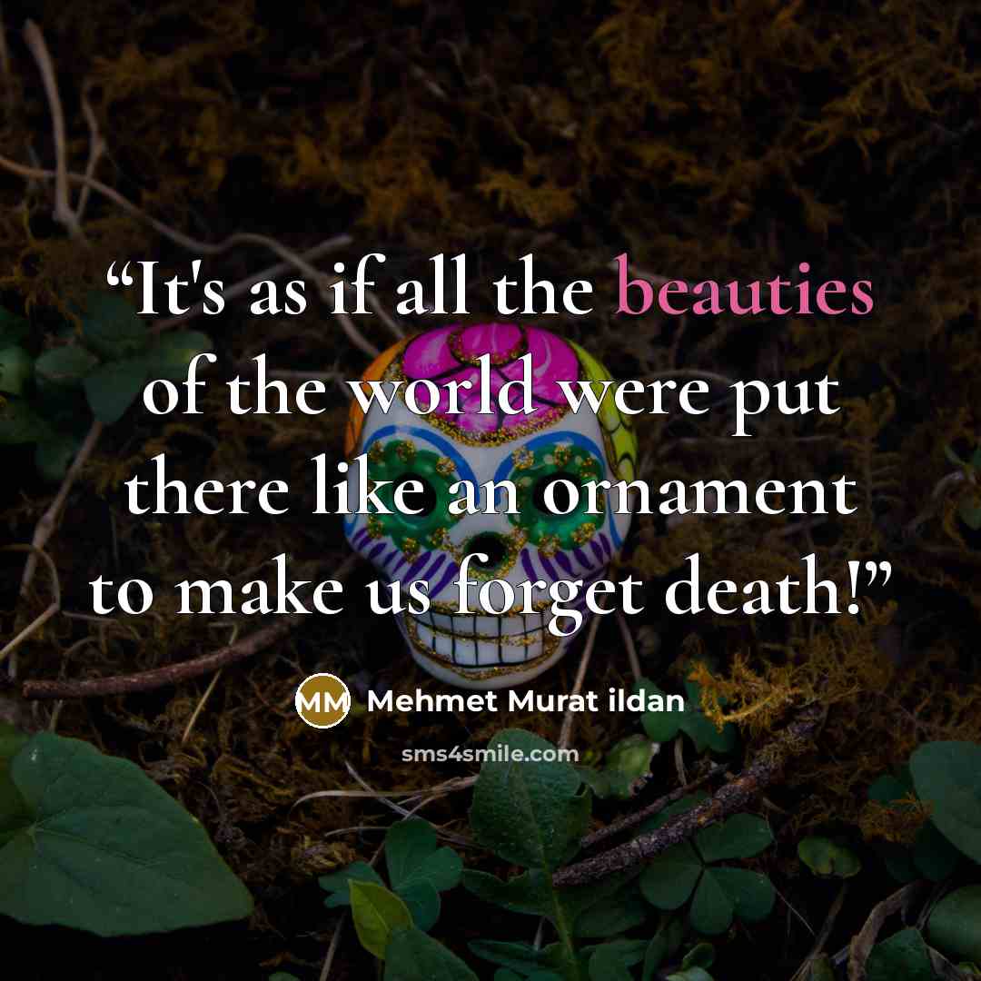 “It's as if all the beauties of the world were put there like an ornament to make us forget death!” quote by Mehmet Murat ildan