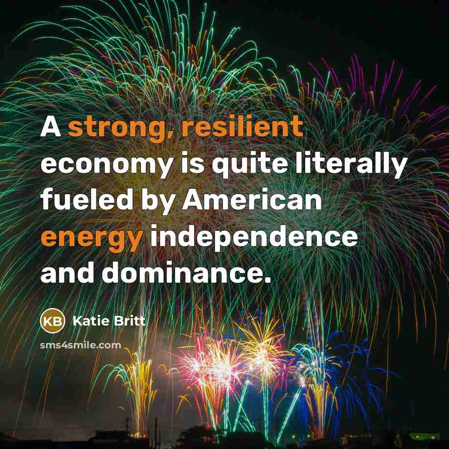 “A strong, resilient economy is quite literally fueled by American energy independence and dominance.” quote by Katie Britt