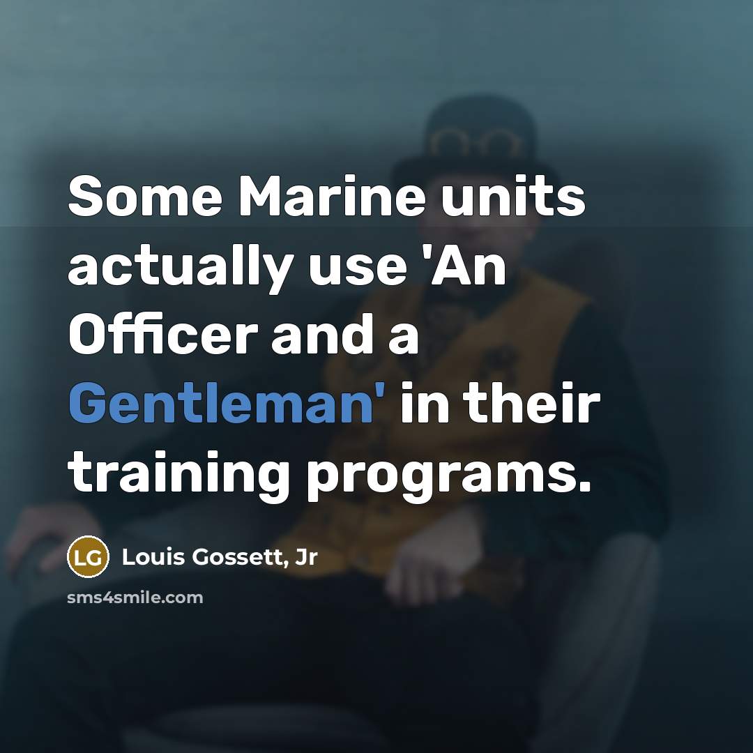 “Some Marine units actually use 'An Officer and a Gentleman' in their training programs.” quote by Louis Gossett, Jr