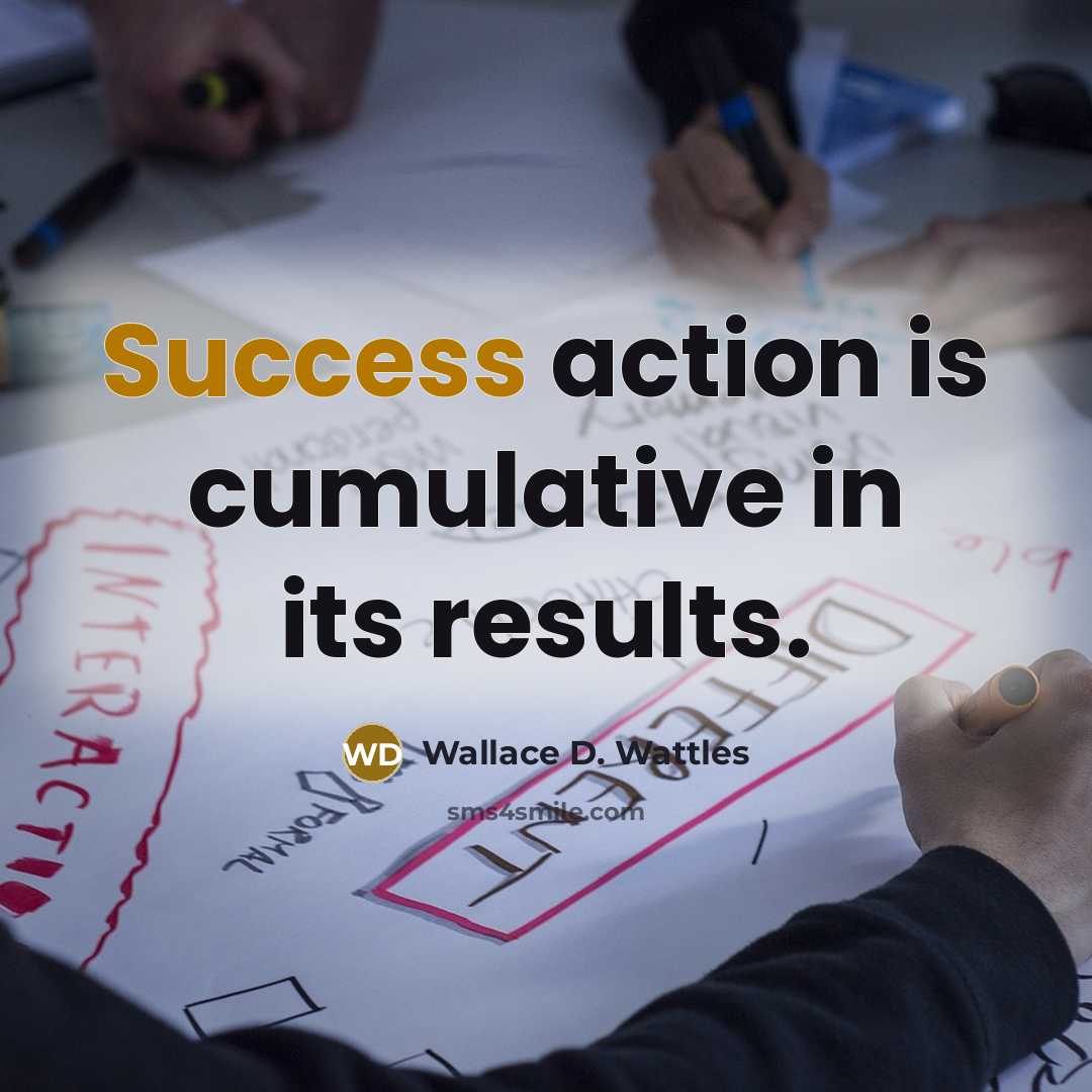 “Success action is cumulative in its results.” quote by Wallace D. Wattles