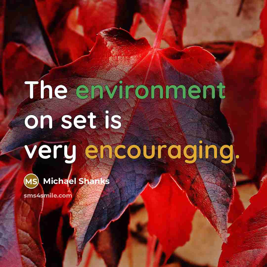“The environment on set is very encouraging.” quote by Michael Shanks